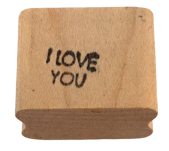 I Love You Rubber Stamp Words Sentiment Valentines Day Card Making Small Couple - £2.40 GBP