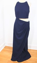 NWT Betsy &amp; Adam 12 Navy Blue High Neck Cut Out Scuba Crepe Tank Maxi Dress - £97.14 GBP