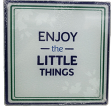 Square Glass Cutting Board/Trivet, 8&quot; x 8&quot;, ENJOY THE LITTLE THINGS, GR - $12.86