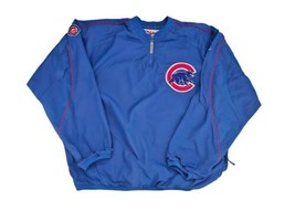 Vtg CHICAGO CUBS Majestic Authentic Collection Dugout Jacket Blue Men&#39;s ... - $42.75