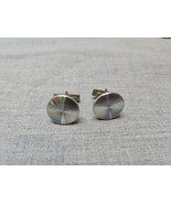 Circular Style Silver Tone Mens Cufflinks, 0.75&#39;&#39; Inch Diameter Vintage - $14.01 CAD