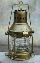 Nautical Maritime Brass Boat Light Antique Hanging Oil Lamp Ship Anchor Lantern - £67.23 GBP