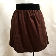 Old Navy Skirt Large Brown Cotton Mini Black Elastic Waist New - £13.82 GBP