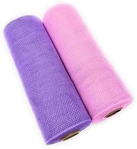 Easter Holiday Deco Mesh, 10in x 10yd NonMetallic Ribbon Rolls (Bunny Pink, Lila - £17.19 GBP