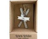 Silvestri Demdaco Warm Wishes Mini Ornament  Ski Glitter Silver Gift Box - $7.57