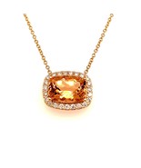 Diamond Morganite Pendant Necklace 14k Gold 7.35 TCW Certified $5,950 21... - £3,075.41 GBP