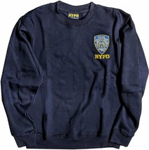 NYPD Men&#39;s Crewneck Sweatshirt Navy Blue Officially Licensed - £26.31 GBP+