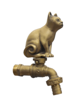Brass Outdoor Garden Tap 1/2&quot; Faucet Animal Cat Spigot Union Bibcock Out... - $64.99