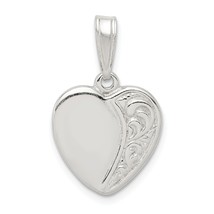 Sterling Silver Heart Charm &amp; 18&quot; Chain Jewerly 24.6mm x 15mm - £17.72 GBP