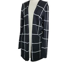 Vince Camuto Black and White Long Cardigan Sweater Size Large - £27.24 GBP