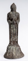 Antik Indonesische Stil Stehend Bronze Javanese Anbetung Buddha - 16cm/15.2cm - $404.29