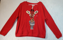 Bethany Mota Aeropostale Sweater Womens Medium Red Round Neck Giratle Christmas - £15.71 GBP