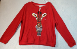 Bethany Mota Aeropostale Sweater Womens Medium Red Round Neck Giratle Christmas - £15.03 GBP