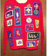 Ugly Cute Sweater Size XL Cardigan 15 Holiday Christmas Designs Red Segu... - €25,70 EUR