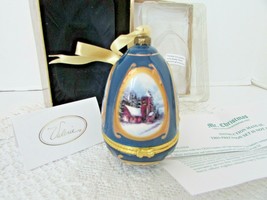 MR.CHRISTMAS MUSICAL GLASS ORNAMENT TRINKET BOX VALERIE BLUE CHURCH 4.25... - $147.53 MXN