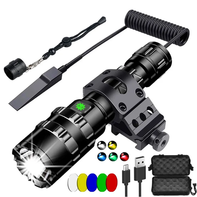 LED Tactical Hunting Torch Flashlight L2 18650 Aluminum Waterproof Outdoor - £20.07 GBP