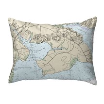 Betsy Drake Occoquan, VA Nautical Map Noncorded Indoor Outdoor Pillow 16x20 - £42.52 GBP