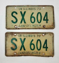 1973 Illinois Vehicle License Plate Matching Set SX 604 - $36.63