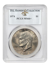 1974 $1 PCGS MS66+ ex: D.L. Hansen - $1,986.08