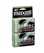 Maxell 203020 HGX-Gold TC-30 Camcorder Video Cassette, 2 Pack - £16.29 GBP