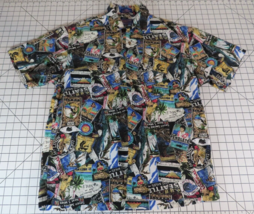Pendleton Hawaiian Shirt Mens Button Up Size: Medium Multicolor Postcard Travel - £27.09 GBP
