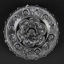 Lacy Flint Glass Palm &amp; Bullseye Cup Plate Lee Rose 177, Antique c1840 3... - $15.00