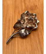 Sterling Brooch Taxco Rose Flower 1940s Mexico 980 Silver - $35.00