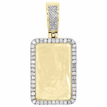 0.75Ct Simulated Memory Picture Frame Pendant 14K Yellow Gold Plated Silver - £156.90 GBP