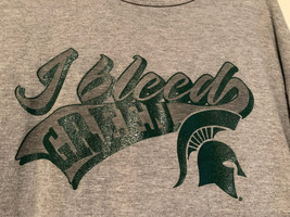 Vintage I Bleed GREEN Spartans USC Upstate Adult Size L Gray Short Sleeve Tee - £4.71 GBP