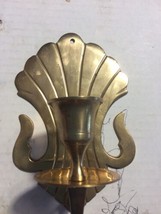 Vtg Solid Brass Candle Holder Wall Mount India - £14.62 GBP