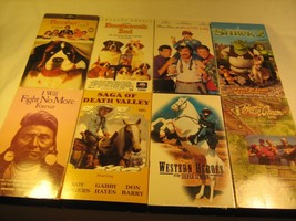 Lot of 8 VHS Tapes CHILDREN FAMIILY Shrek 2 BEETHOVEN Western [Y70b] - £8.75 GBP