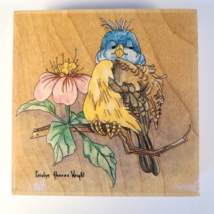 Carolyn Shores Wright Rubber Stamp Blubird #60042 New Sweet Bluebird w Flower - £7.56 GBP
