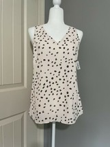 Lark &amp; Ro Women&#39;s Sleeveless Blouse Beige With Animal Print, Size XS, NWT - £17.54 GBP