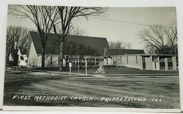 Prophetstown Illinois First Methodist Church RPPC Real Photo Postcard J3 - £9.39 GBP