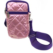 Shimmer Pink Quilted Puffer Messenger Cross Body Bag - £19.46 GBP