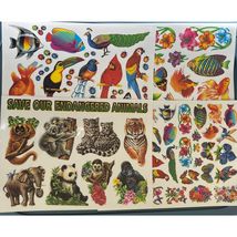 VTG Animal Tropical Birds Static Cling Window Decorations 4 Sheets Super... - $16.82