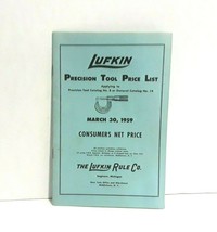 LUFKIN General Catalog NO. 8 Tapes Rules Precision Tools Price List  1959 - £18.35 GBP