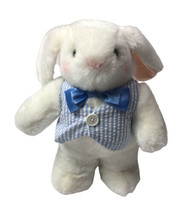 Hallmark Easter Bunny 13” Plush Blue Bow Tie White Uncle E Vintage - £26.32 GBP