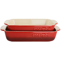 Crock Pot Artisan 2 Piece Stoneware Bake Pans in Gradient Red - $1,833.87 MXN