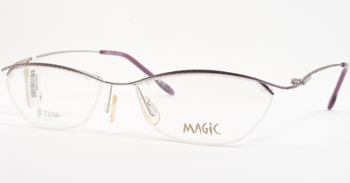 Vintage Magic 4TB017N 3 Lila Silber Einzigartig Selten Titan Brille 54-1... - $81.16