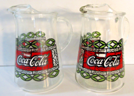 Pair of Vintage 1970s Coca-Cola Green Tiffany 80 ounce Glass Pitchers  - £52.14 GBP