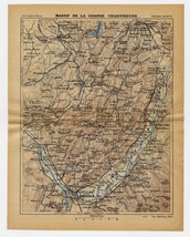 1926 Original Vintage Map Vicinity Of Grenoble Gresivaudan RHONE-ALPES / France - $26.01