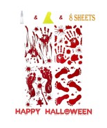 JBTAIN Halloween Decoration Bloody Handprint &amp;Footprint Clings Decals, H... - $11.29