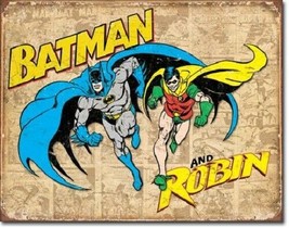 New DC Comics Batman and Robin Weathered Panels Decorative Metal Tin Sign - $9.50