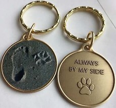 Always By My Side Pet Dog Paw Print Footprint Beach Bronze Keychain - £7.07 GBP
