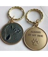 Always By My Side Pet Dog Paw Print Footprint Beach Bronze Keychain - $8.99