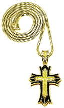 Cross Necklace New Iced Out Layered Pendant With 36 Inch Snake Style Chain - £23.96 GBP