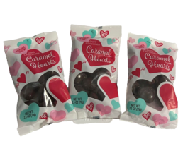 3 Pack Trader Joe’s Dark Chocolate Caramel Hearts 2.5 oz Each LIMITED ❤️... - £13.92 GBP