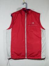 Vtg KAWASAKI Reversible Red Gray Vest Zip Pockets Size XL - £35.54 GBP