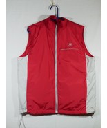 Vtg KAWASAKI Reversible Red Gray Vest Zip Pockets Size XL - £35.85 GBP